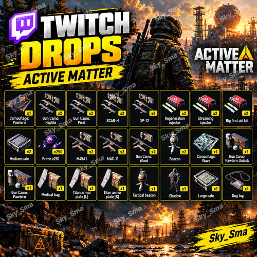 Active matter twitch drops - active, |